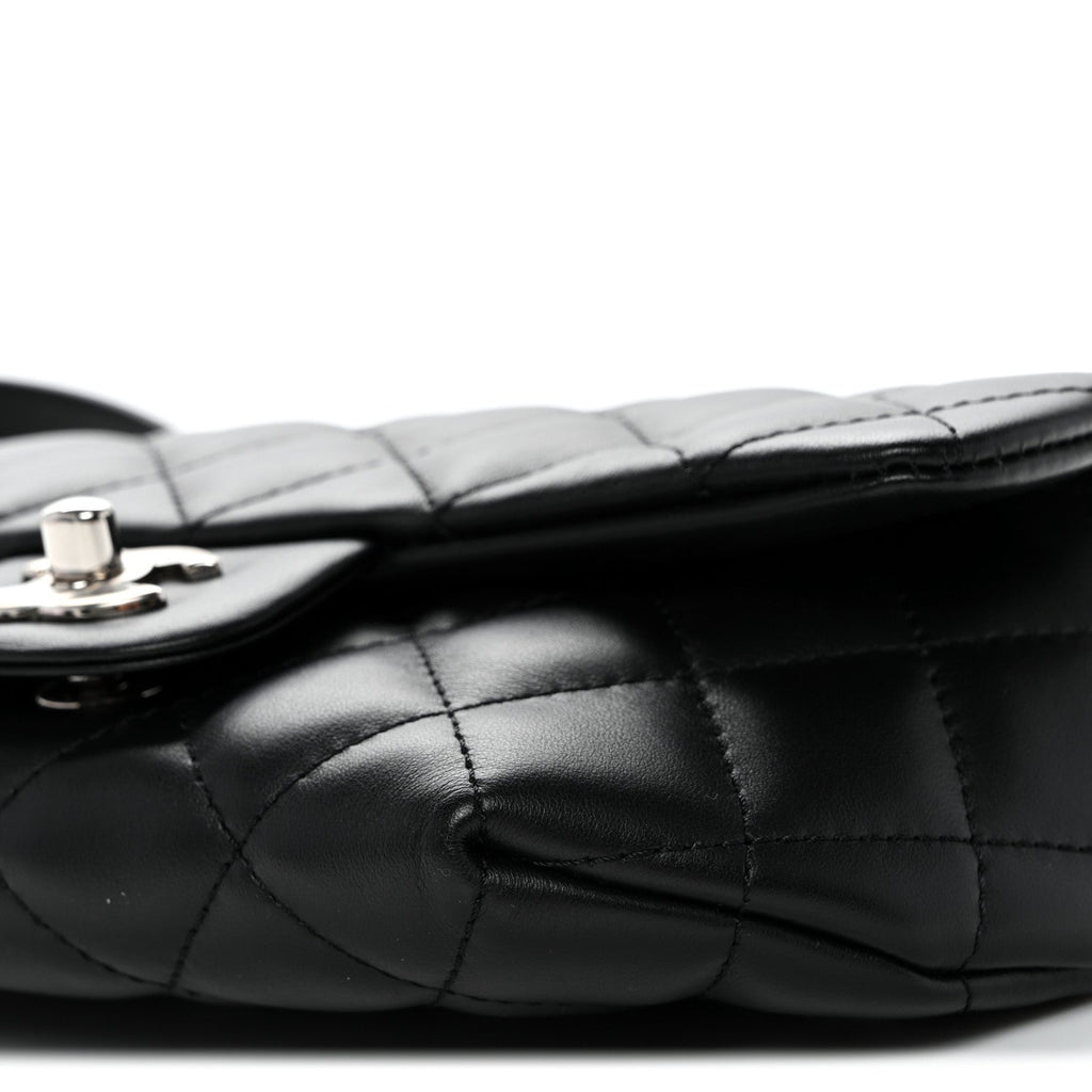 Calfskin Quilted CC Uniform Flap Belt Bag Black