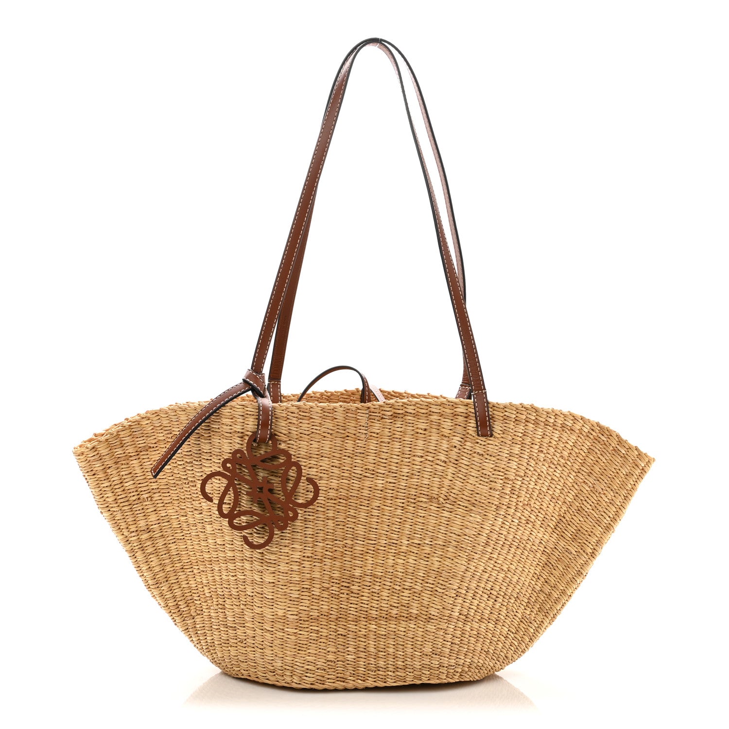Calfskin Raffia Paulas Ibiza Small Basket Tote Bag Natural Pecan