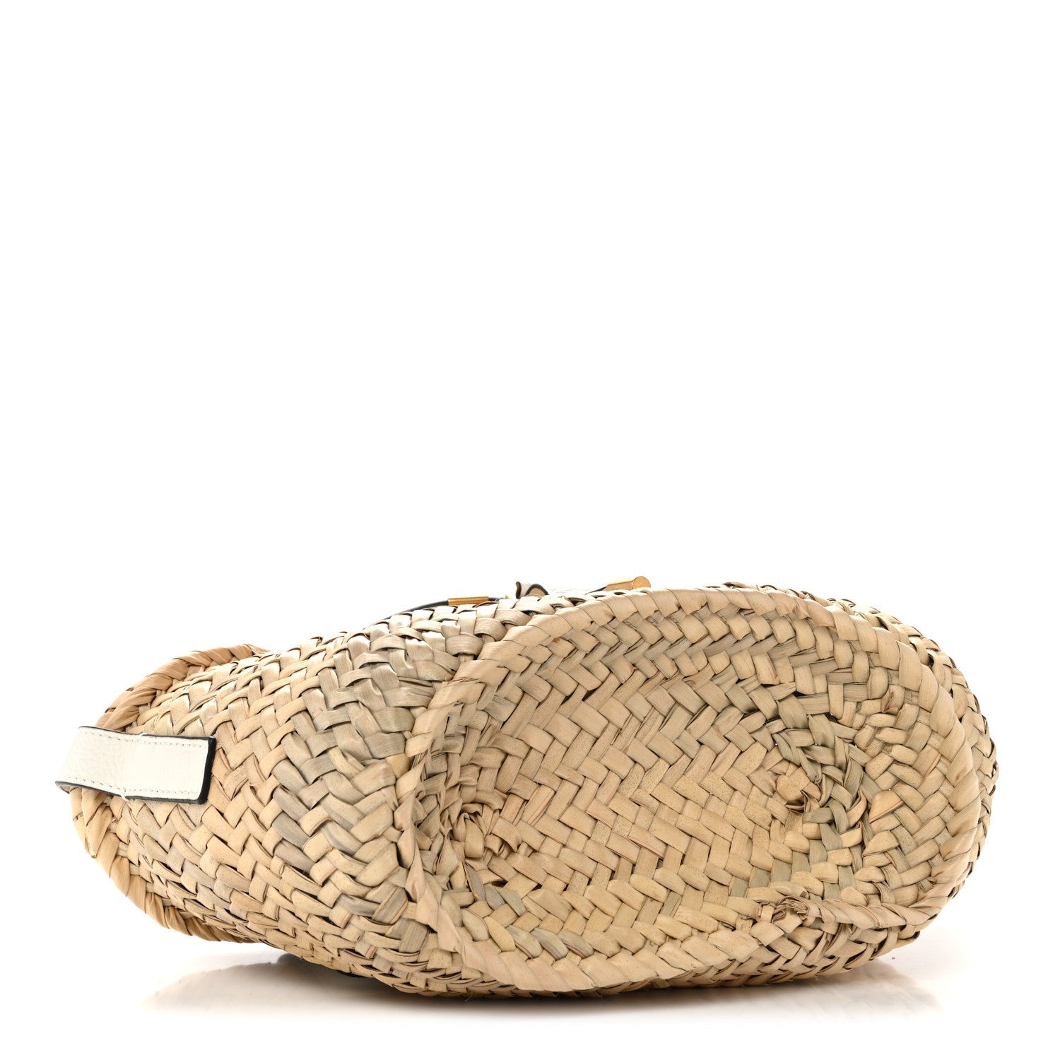 Raffia Calfskin Marcie Basket White