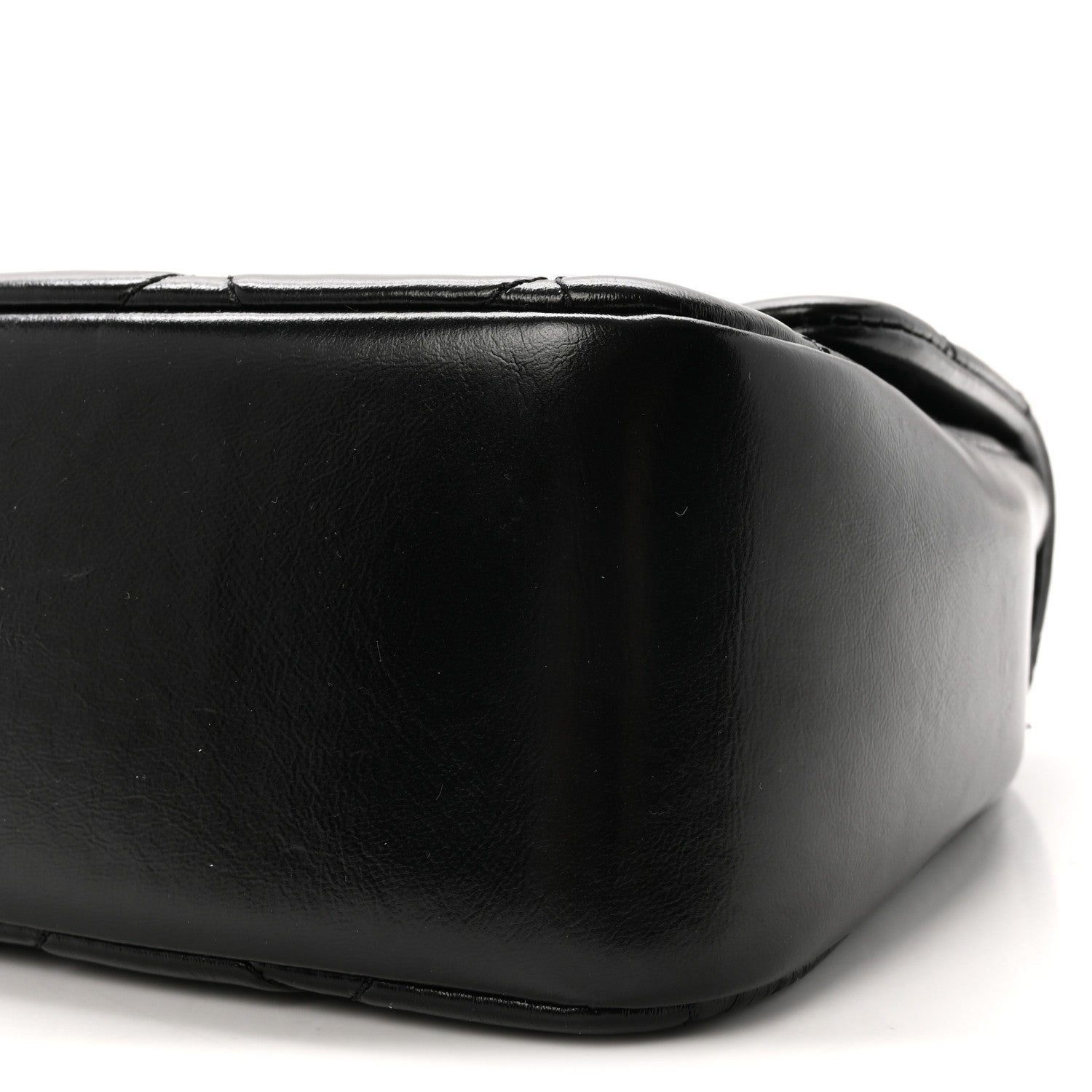 Shiny Lambskin Quilted Coco Trip Flap Bag Black