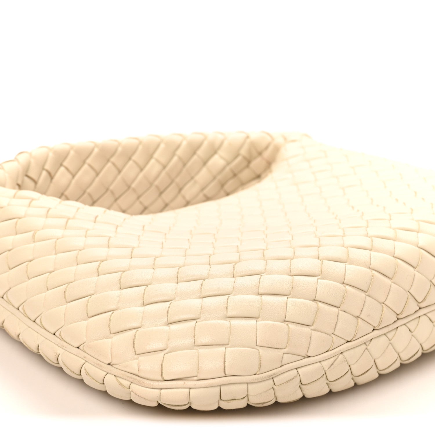 Supple Nappa Intrecciato Padded Small Veneta Hobo Sea Salt