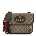 GG Supreme Monogram Web Small Neo Vintage Double Flap Messenger Bag Beige New Acero