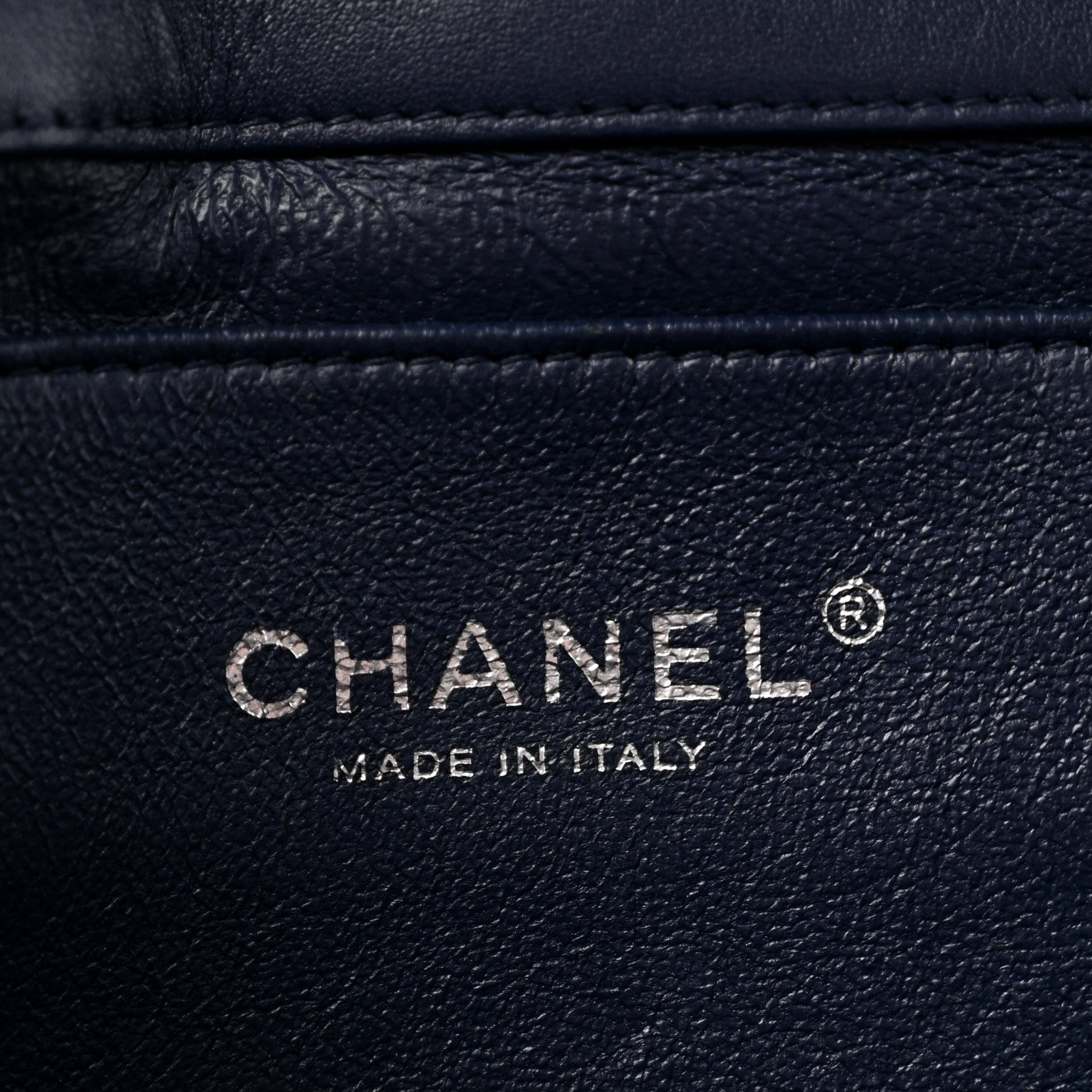 Lambskin Quilted Clutch with Chain Flap Navy