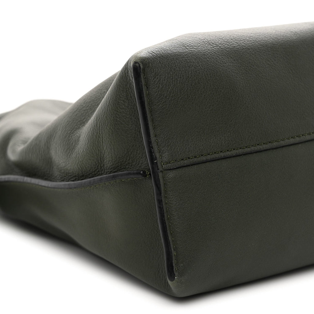 Calfskin Flamenco Knot Clutch Vintage Khaki