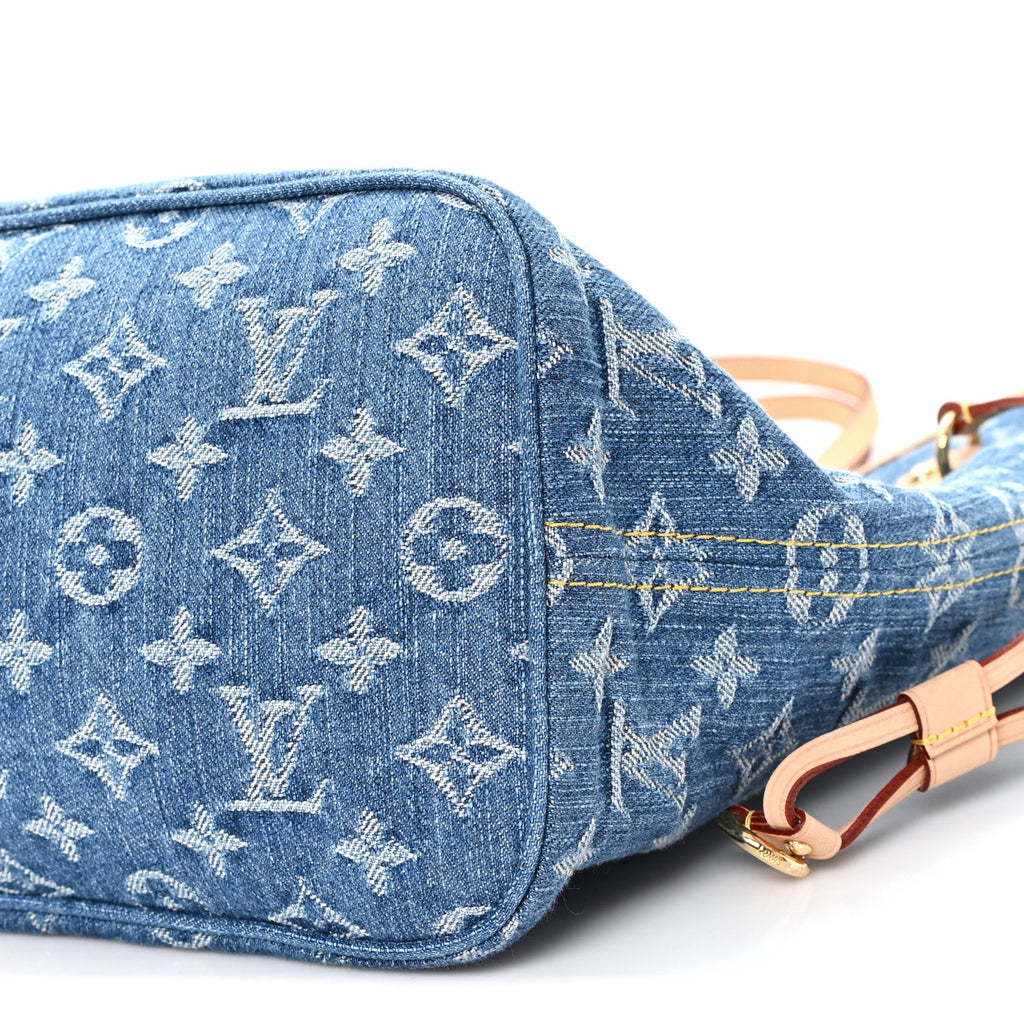 Monogram Denim Neo Neverfull MM Blue