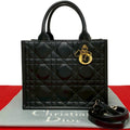 Christian Dior Book Tote Leather 2way Bag