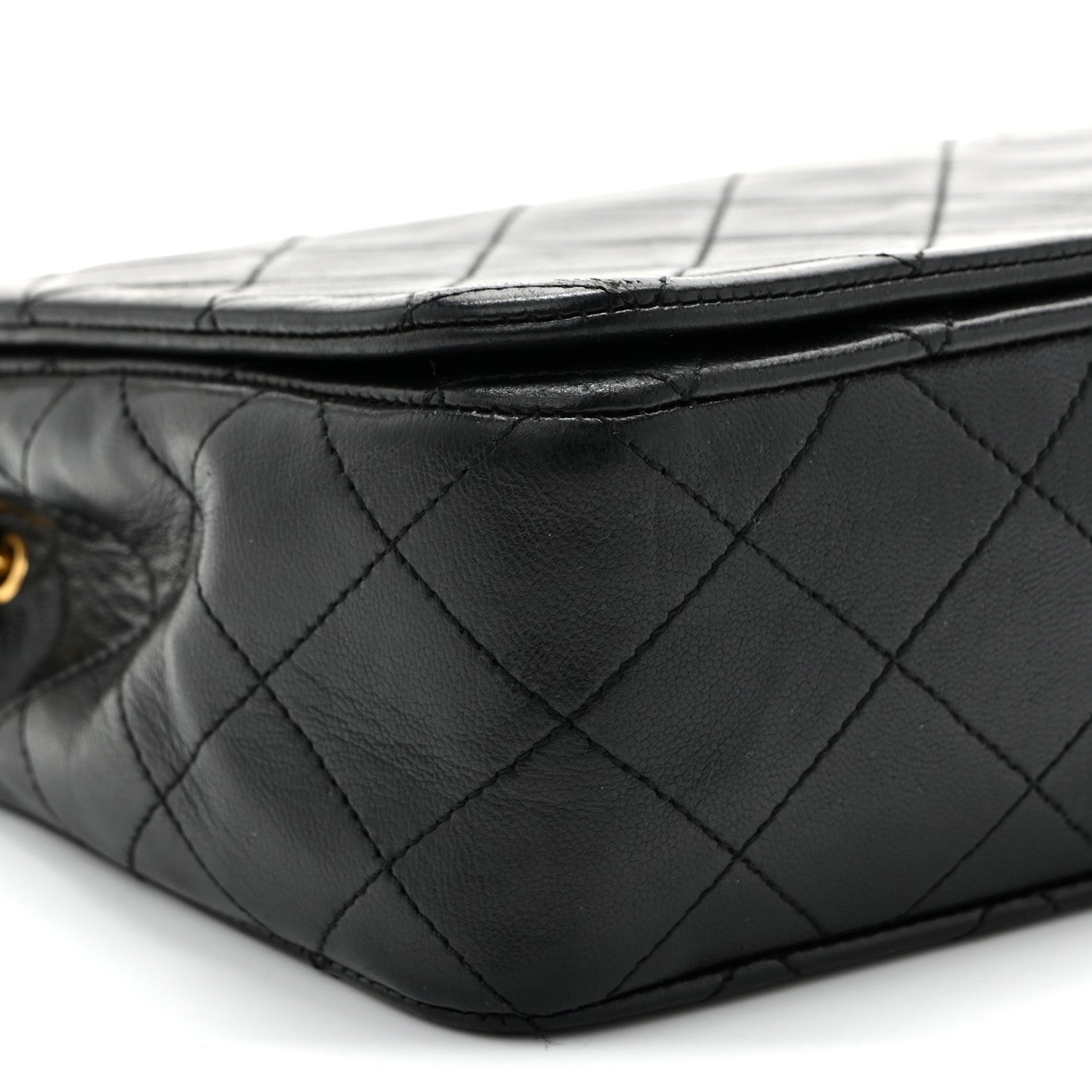 Lambskin Quilted Small Single Flap Black