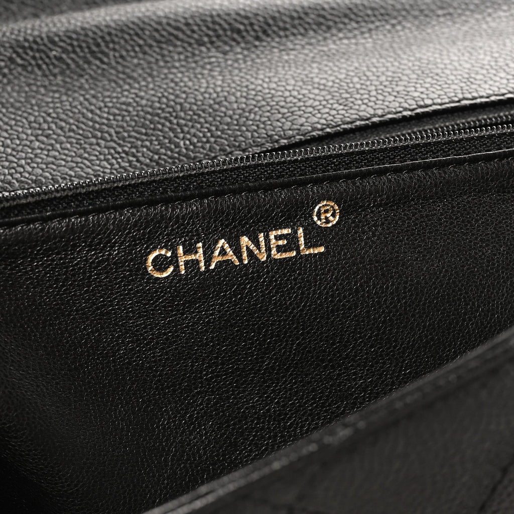 Caviar Quilted Single Flap Black