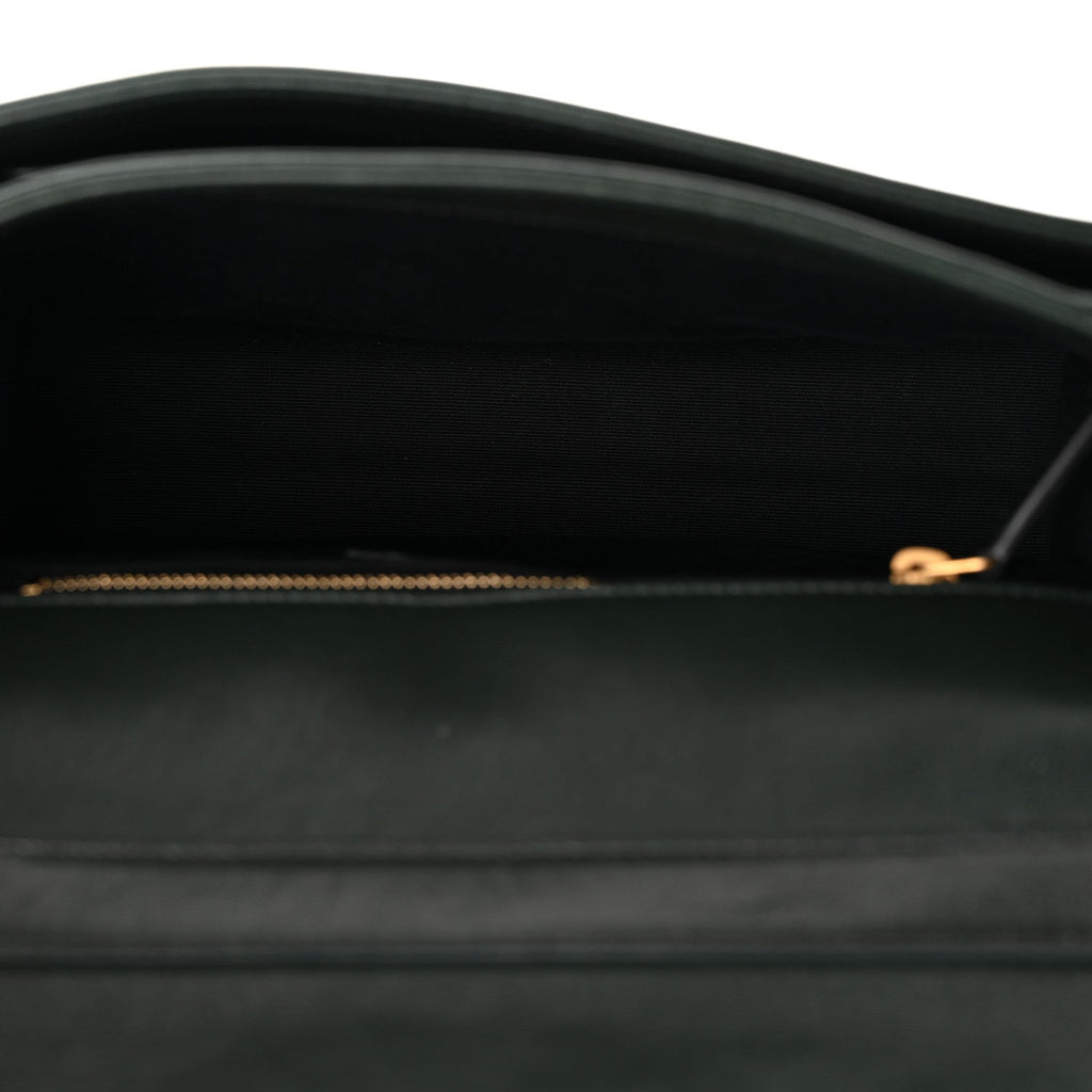 Lambskin Quilted Mini Becky Chain Bag Vert Fonce