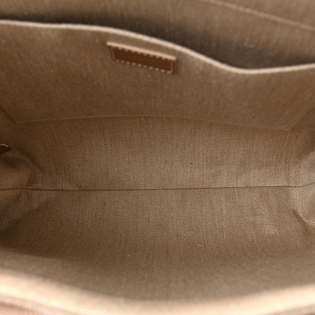 Linen Calfskin Medium Woody Ribbon Tote Blushy Beige