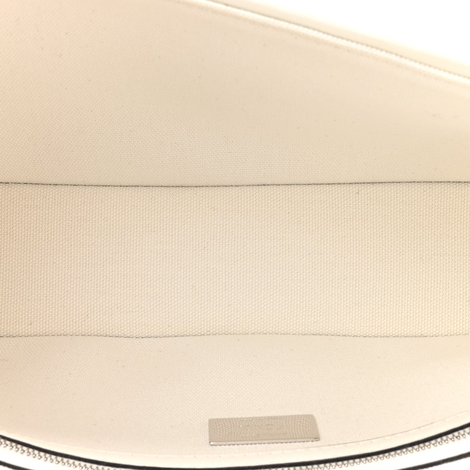 Canvas Vitello King FF Embroidered Baguette White Black
