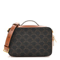 Triomphe Canvas Top Handle Messenger Box Tan