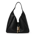 Calfskin Crocodile Embossed Medium G-Lock Hobo Black