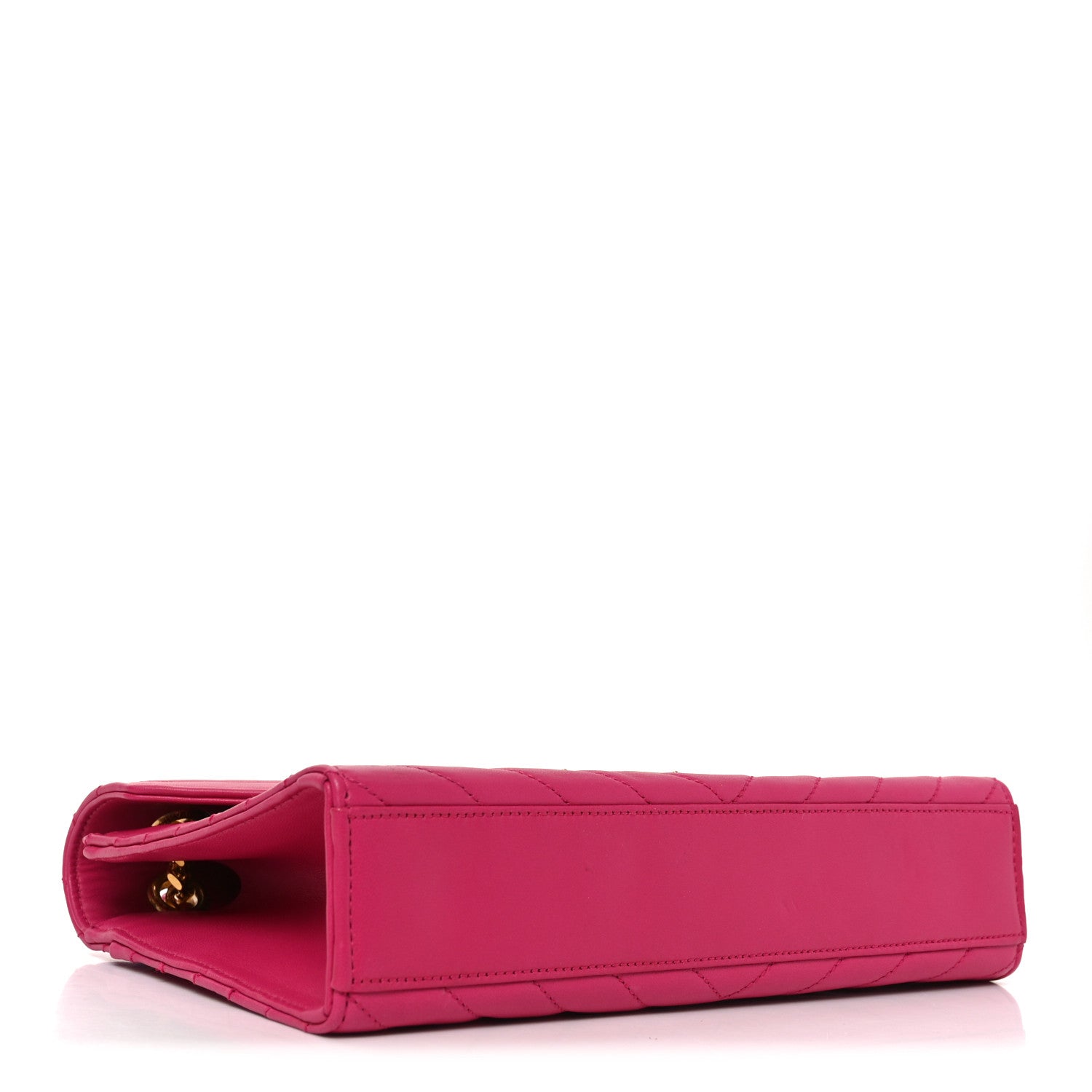 Lambskin Matelasse Medium Monogram Satchel Fuchsia
