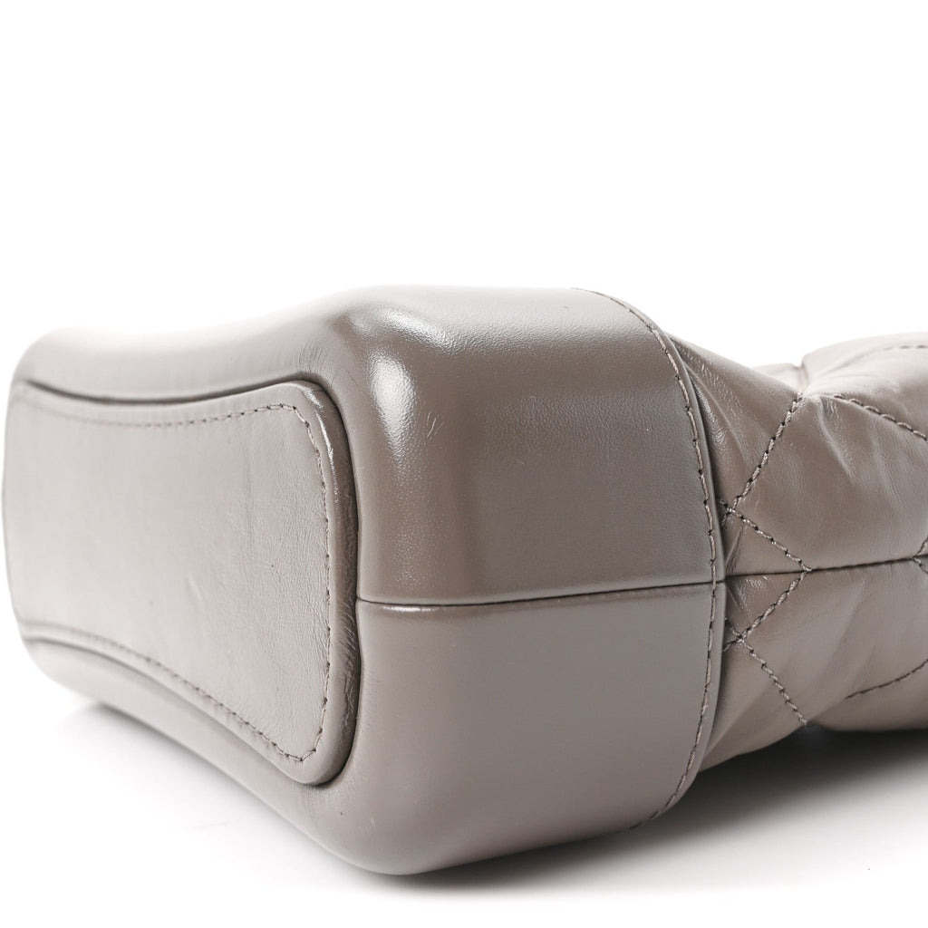 Aged Calfskin Quilted Small Gabrielle Hobo Grey
