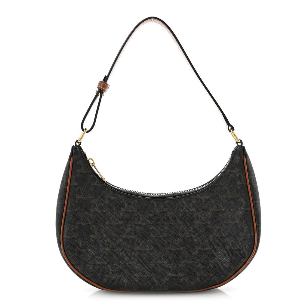 Triomphe Canvas Calfskin Ava Shoulder Bag Tan