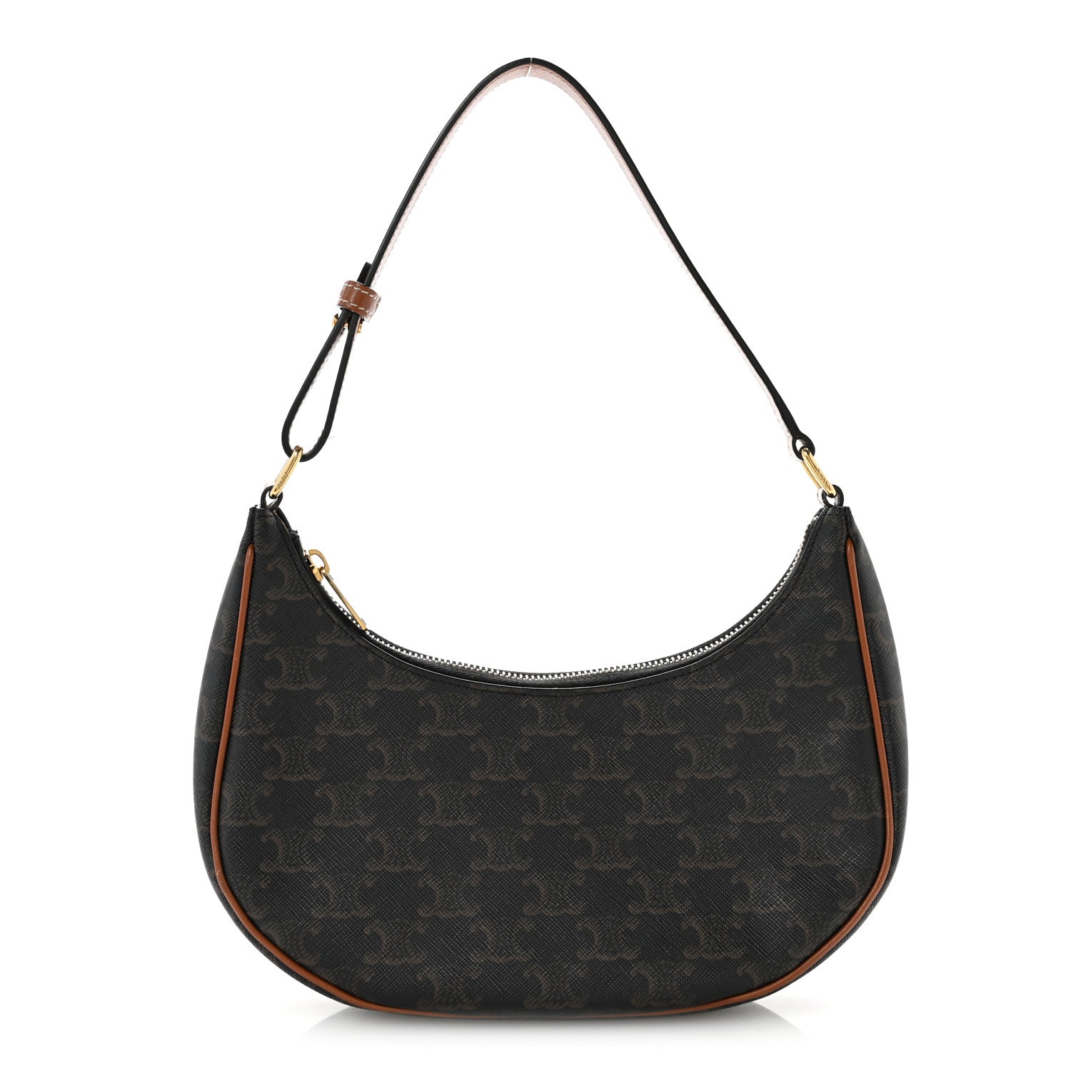 Triomphe Canvas Calfskin Ava Shoulder Bag Tan