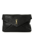Grained Lambskin Cassandre Envelope Pouch Black