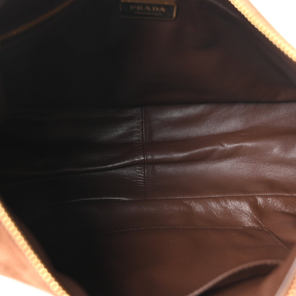Scamosciato Suede Large Aimee Shoulder Bag Cacao
