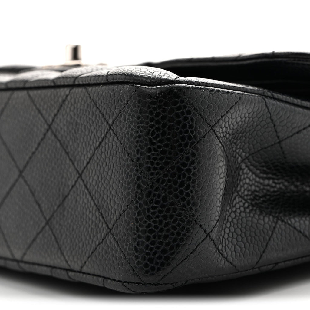 Caviar Quilted Small Double Flap Black