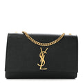 Grain De Poudre Medium Classic Monogram Kate Satchel Black
