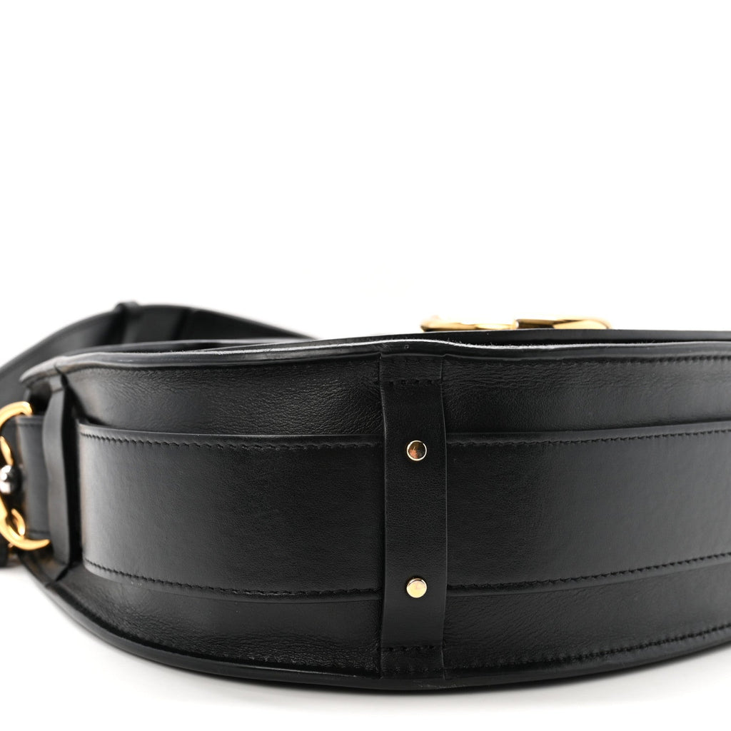 Calfskin Suede Large Tess Bag Black