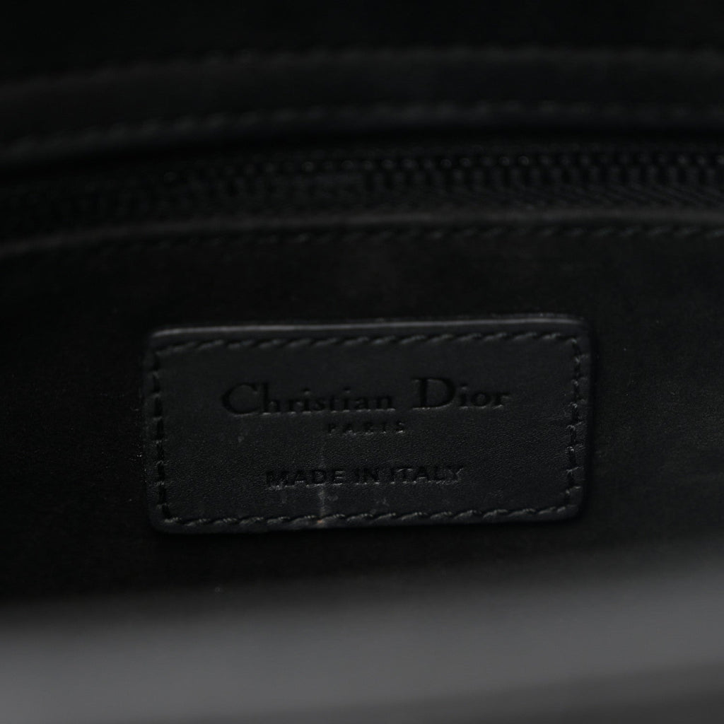 Ultra Matte Calfskin Cannage Medium Lady Dior Black