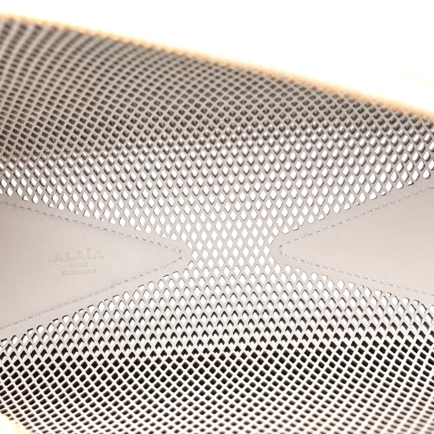 Fishnet Calfskin Laser Cut Medium Le Teckel Bag Blanc Optique