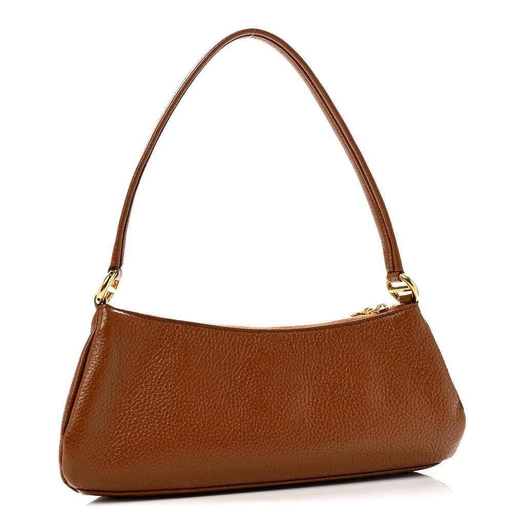 Grained Calfskin The 99 Shoulder Bag Motty Grey Clay Brown