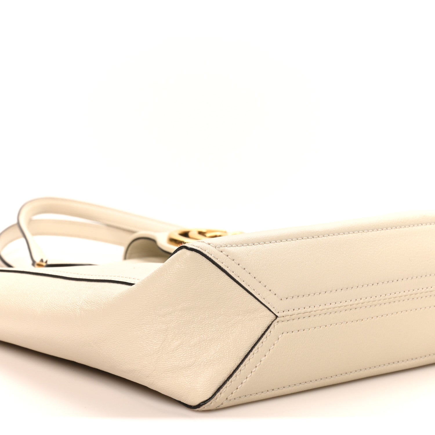 New Sakai Calfskin Lux Small Dahlia Tote Mystic White