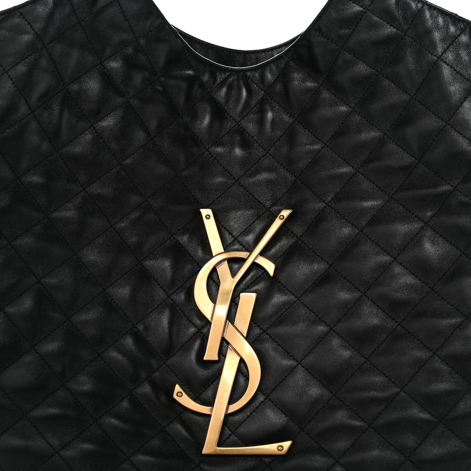 Lambskin Quilted Maxi Icare Shopping Tote Black