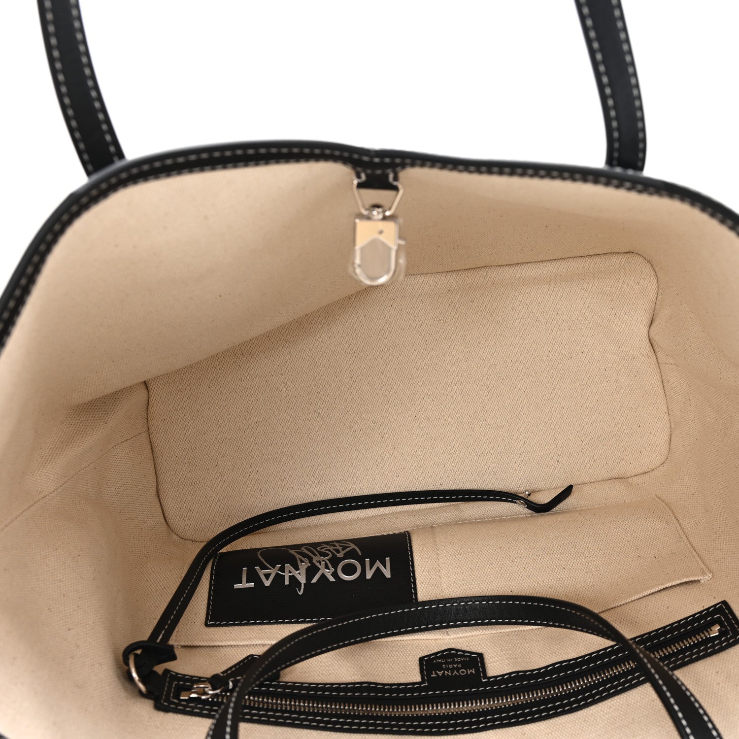 X KASING LUNG Calfskin Canvas M Labubu Tote MM Black