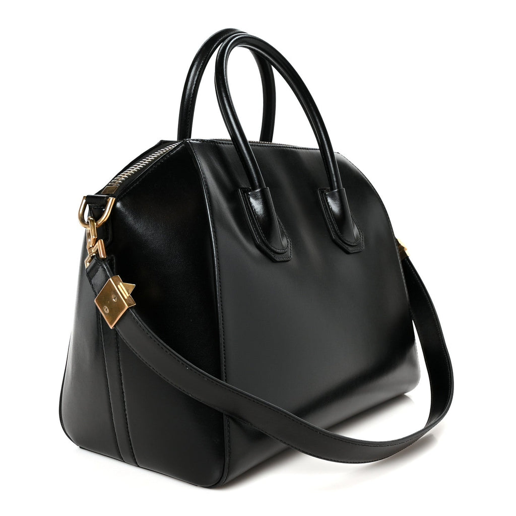 Shiny Lord Calfskin Medium Antigona Black