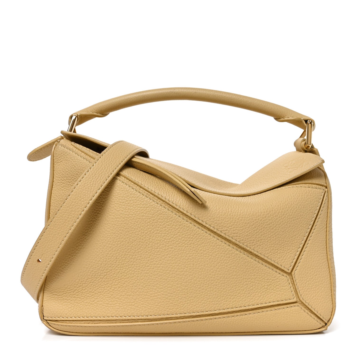 Grained Calfskin Small Puzzle Bag Dark Butter