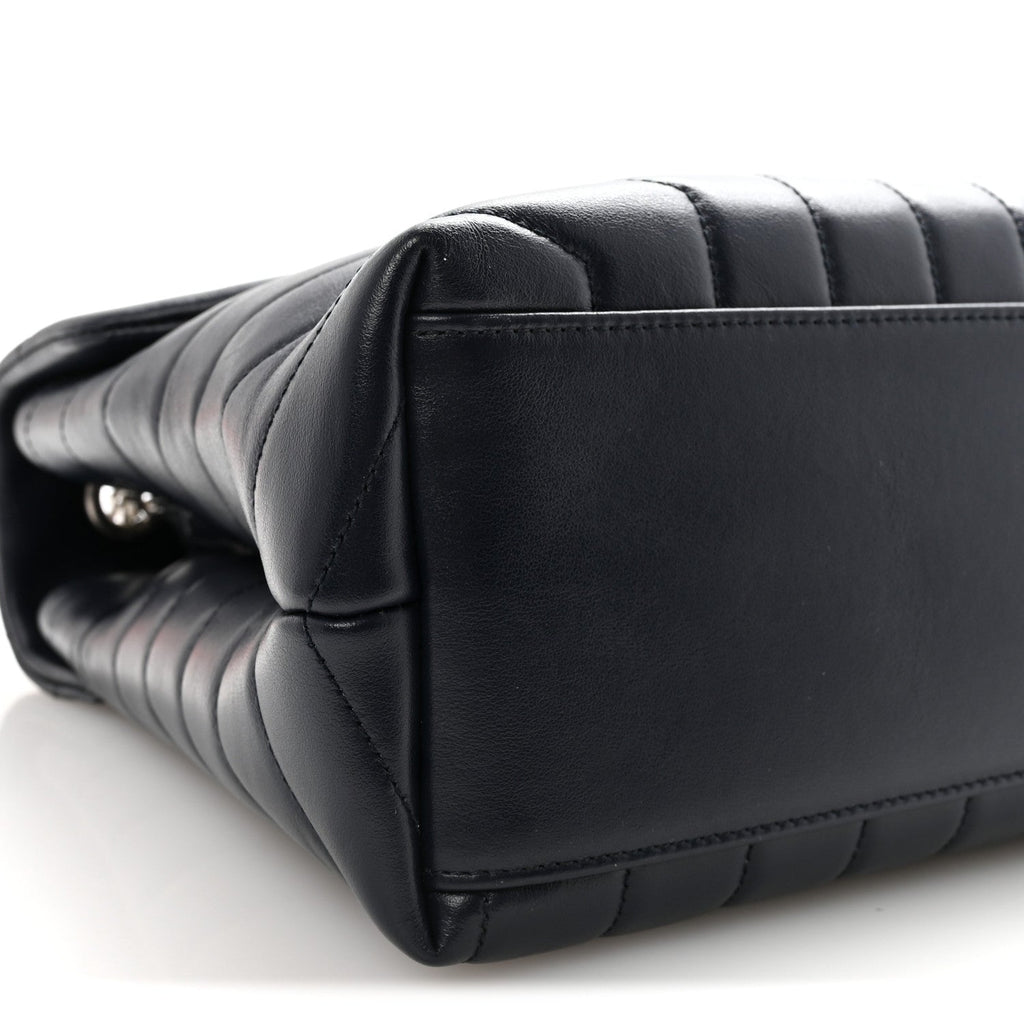 Calfskin Y Quilted Monogram Medium Loulou Chain Satchel Deep Marine