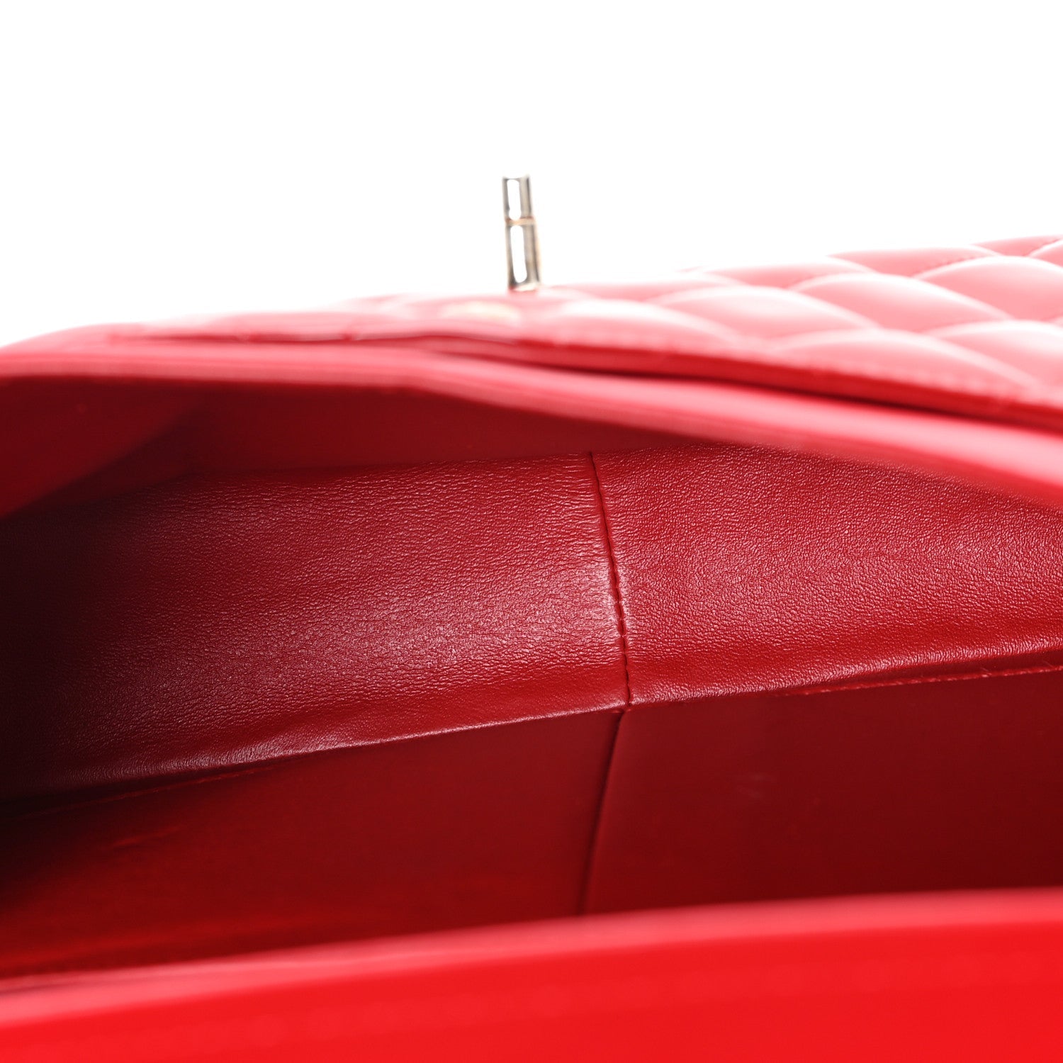 Patent Quilted Jumbo Double Flap Red