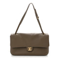 Grained Calfskin Small Souplissimo Maxi Flap Light Brown