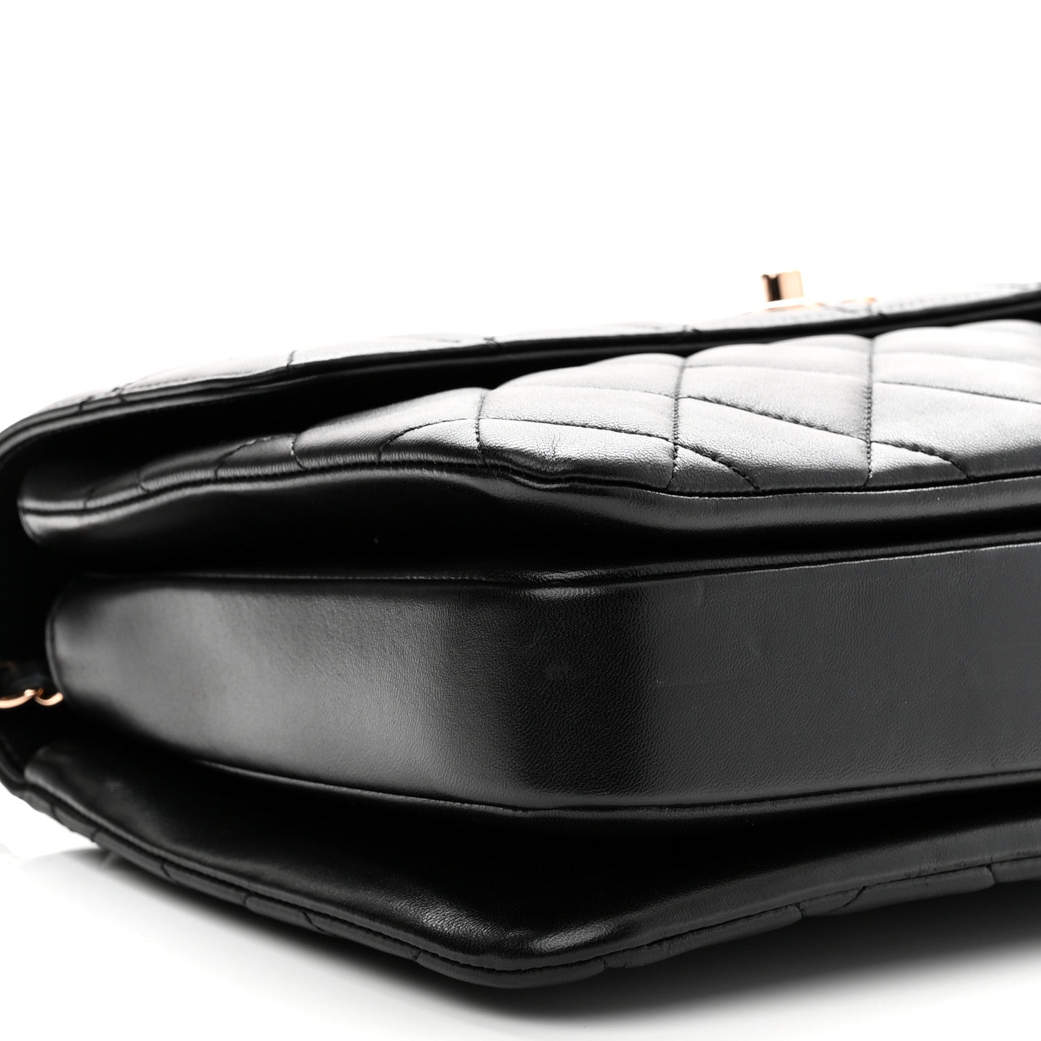 Lambskin Quilted Medium Trendy CC Flap Dual Handle Bag Black