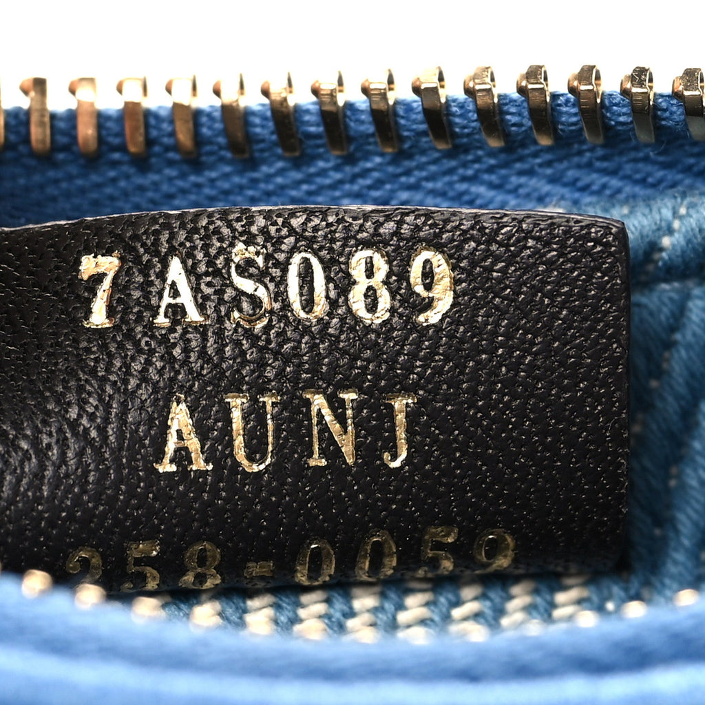 Denim Effect Fabric Jacquard FF 1974 Nano Fendigraphy Hobo Charm Blue White