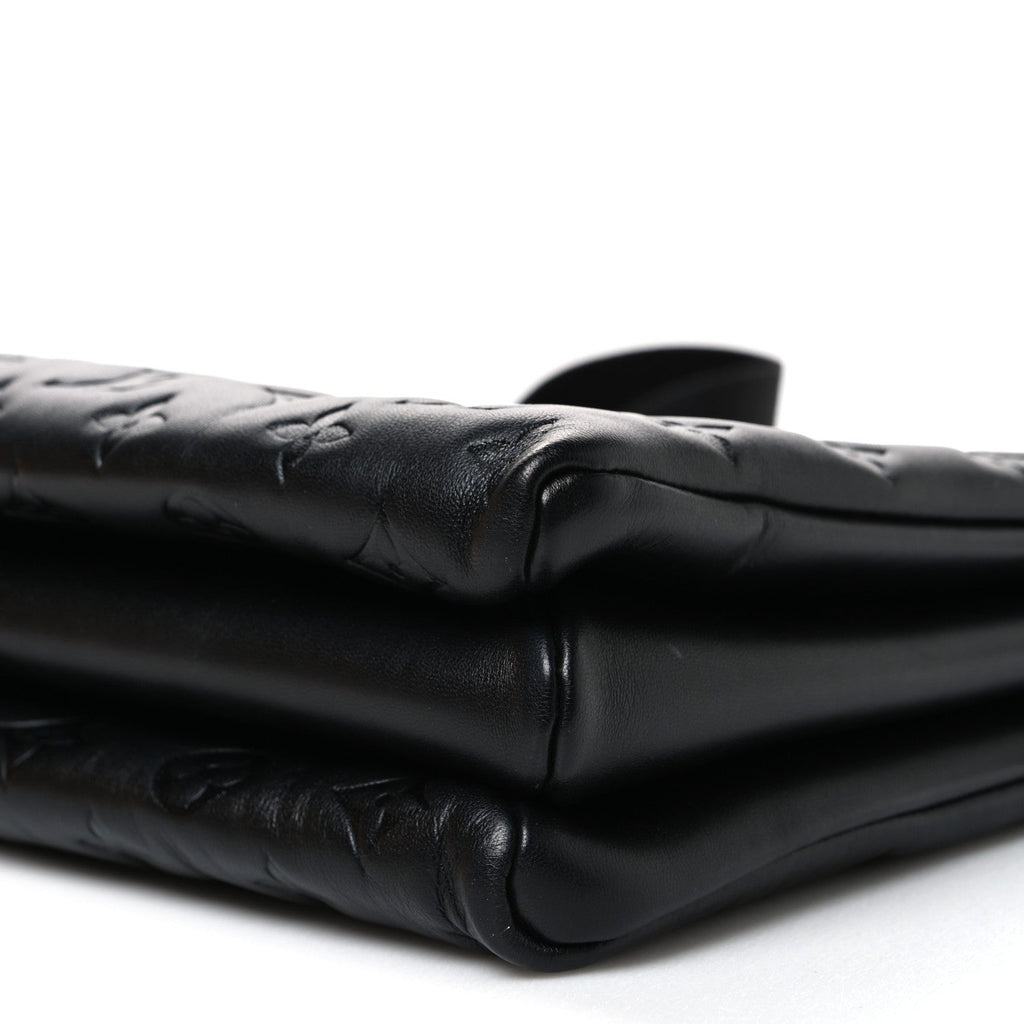 Lambskin Embossed Monogram Coussin MM Black