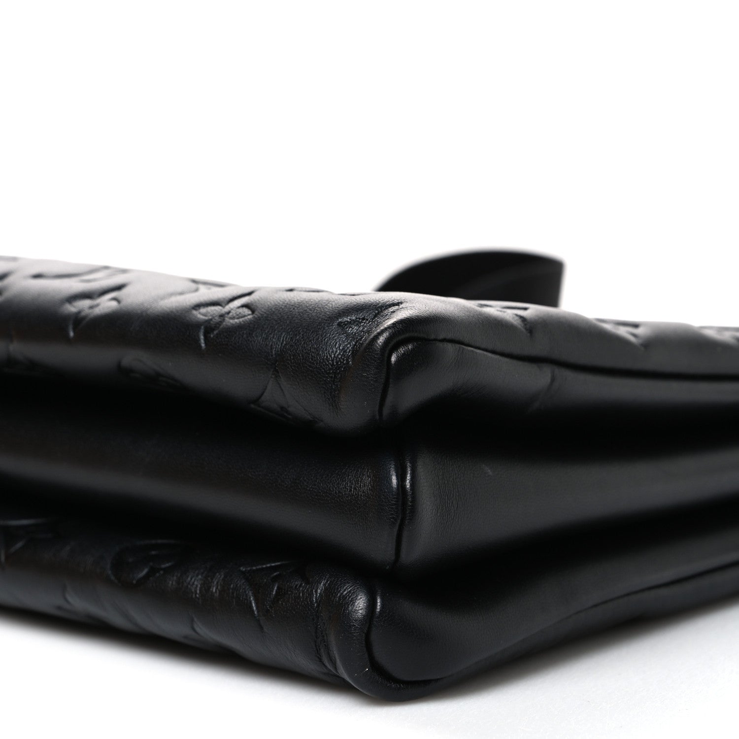Lambskin Embossed Monogram Coussin MM Black