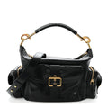 Shiny Calfskin Medium Double Carry Camera Bag Black