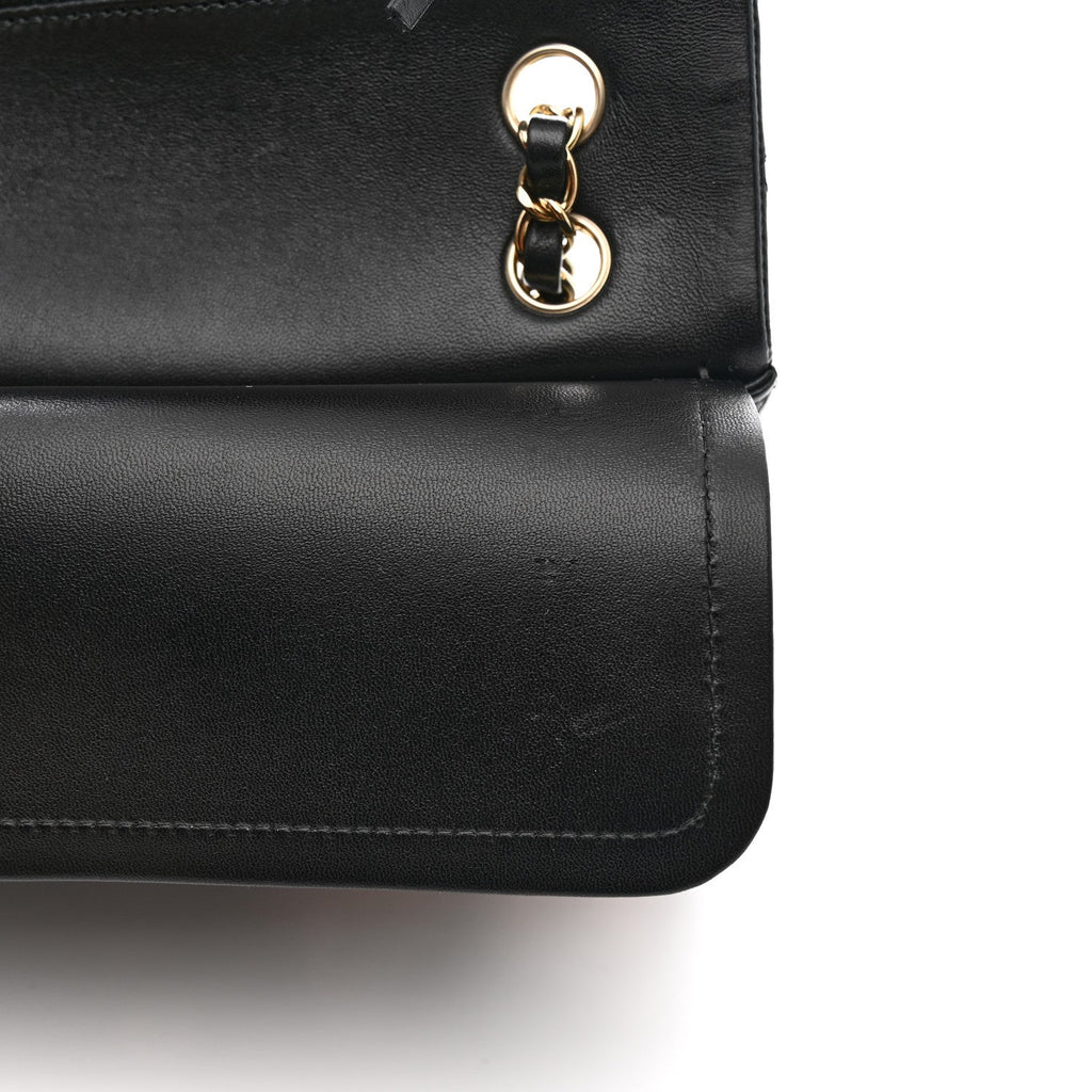 Lambskin Quilted Medium Hollywood Charms Double Flap Black