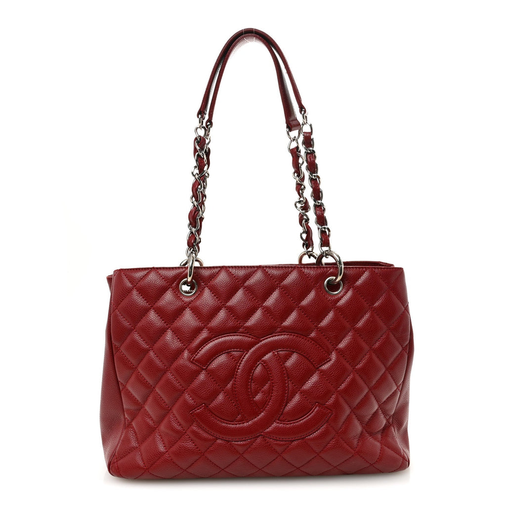 Caviar Quilted Grand Shopping Tote GST Red