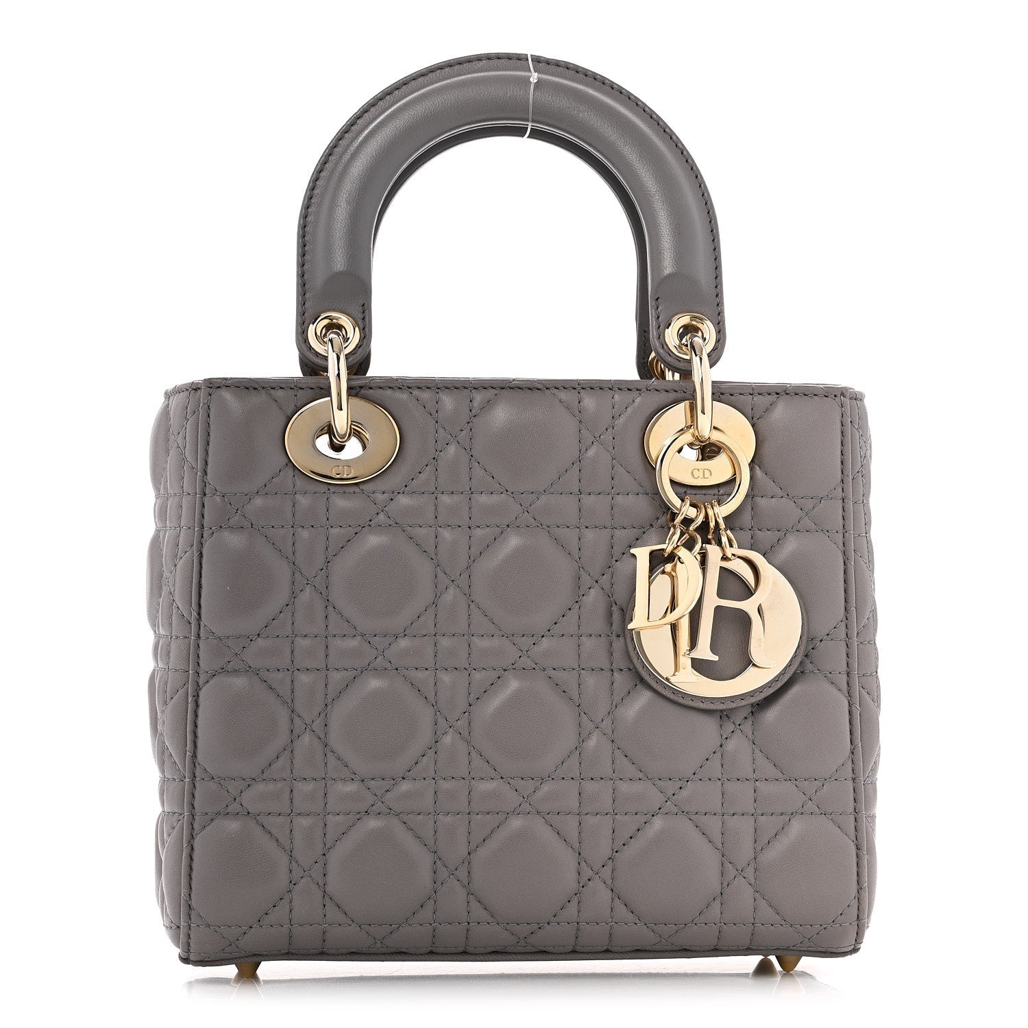 Lambskin Cannage Small Lady Dior Grey