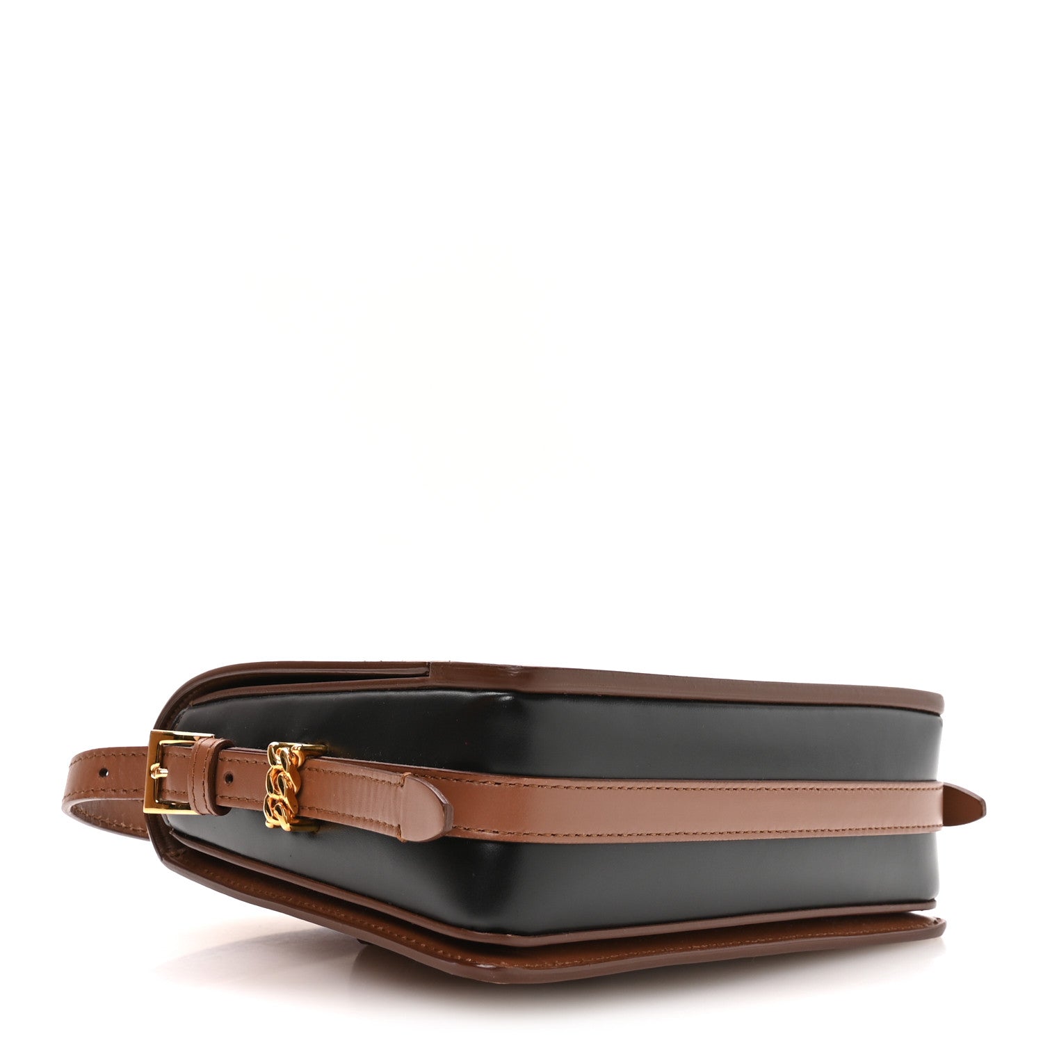 Smooth Calfskin Two Tone Small Grace Bag Malt Brown Black