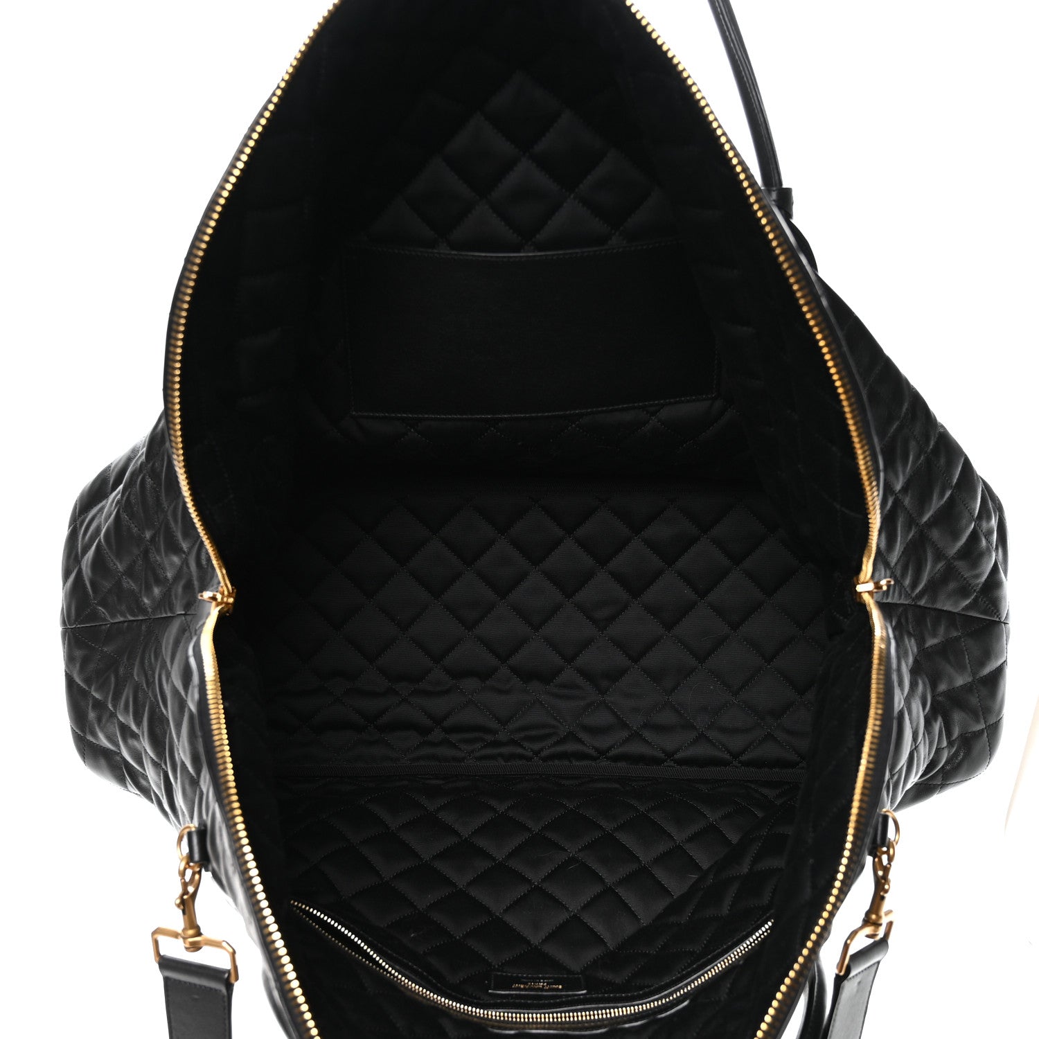 Calfskin Quilted ES Giant Travel Bag Black