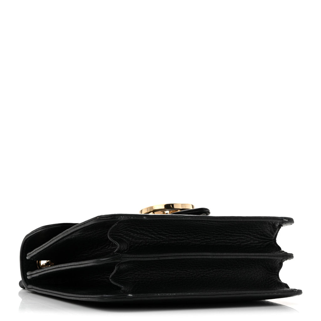 Dollar Calfskin Small Interlocking G Shoulder Bag Black