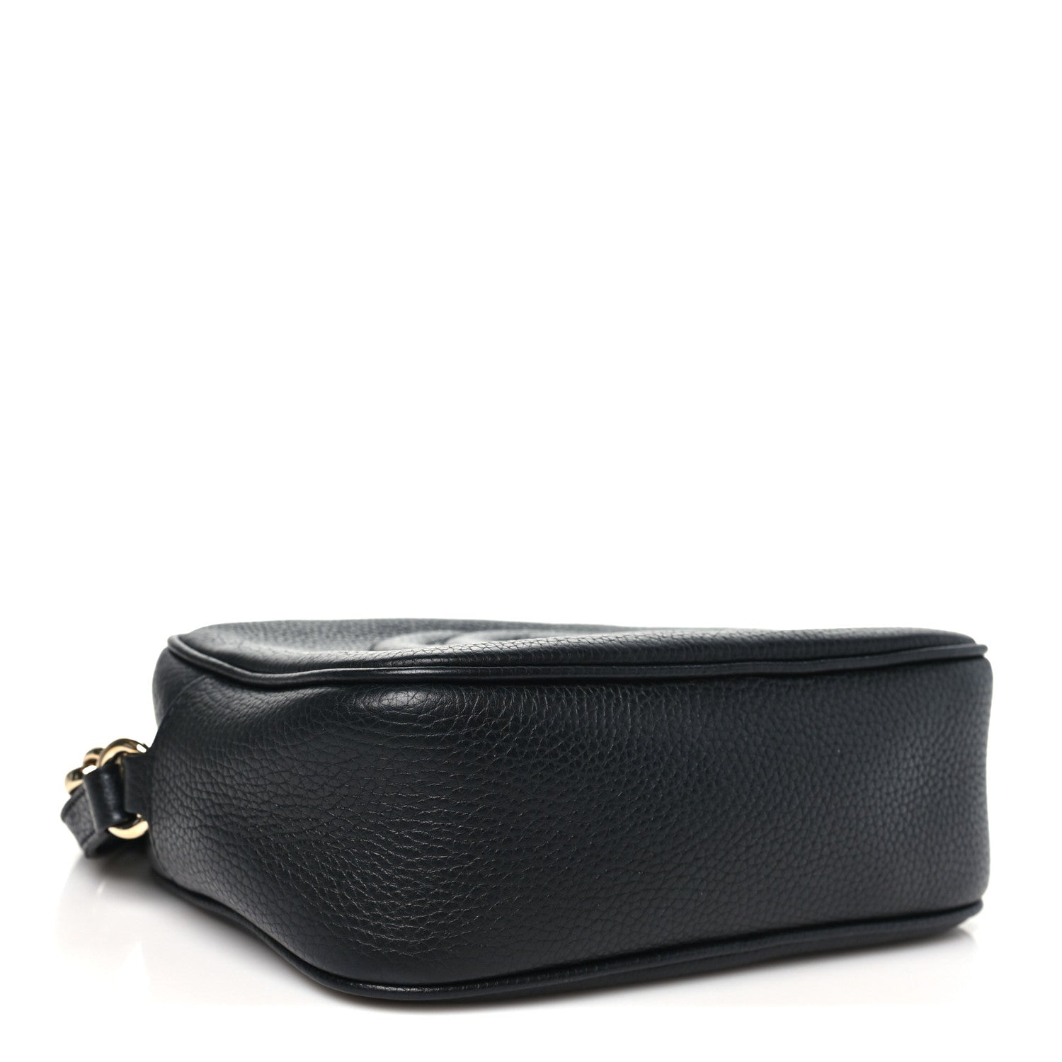 Pebbled Calfskin Small Soho Disco Bag Black