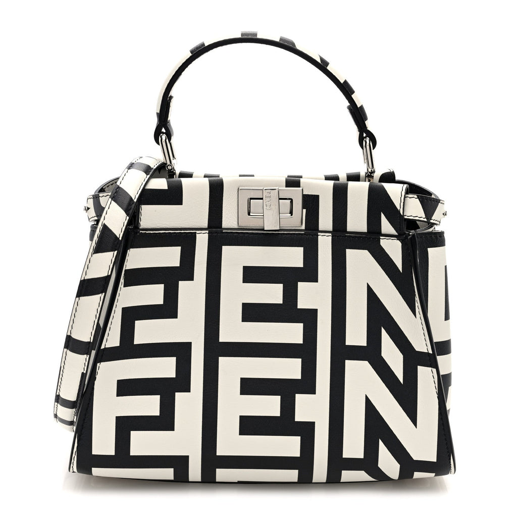 X MARC JACOBS Nappa Mini Peekaboo I SEE U Satchel Black White